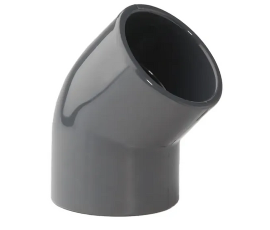 1.5" PVC 45 Deg Elbow P P 15 Bar