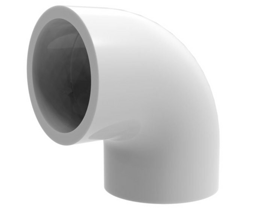 1.5" White 90 Deg Elbow P P