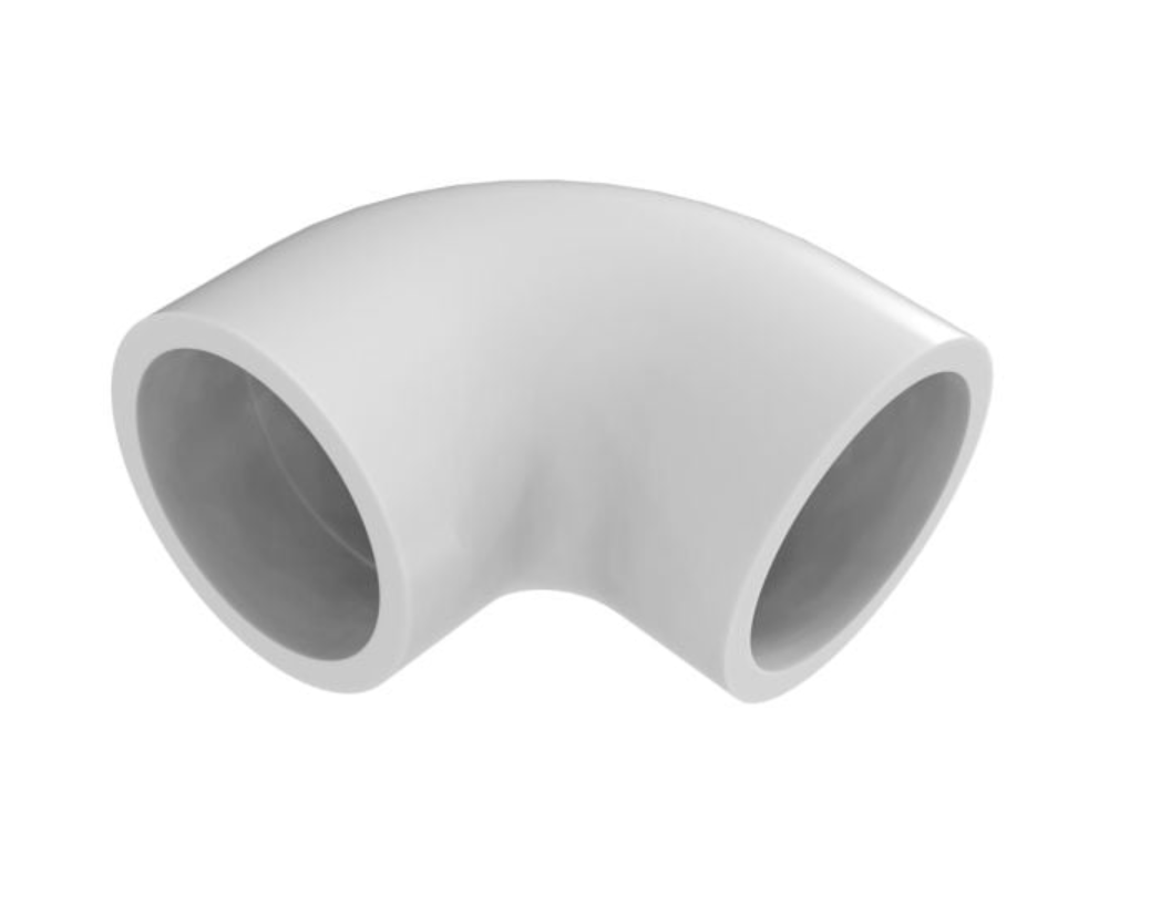 1.5" White 90 Deg Elbow P P